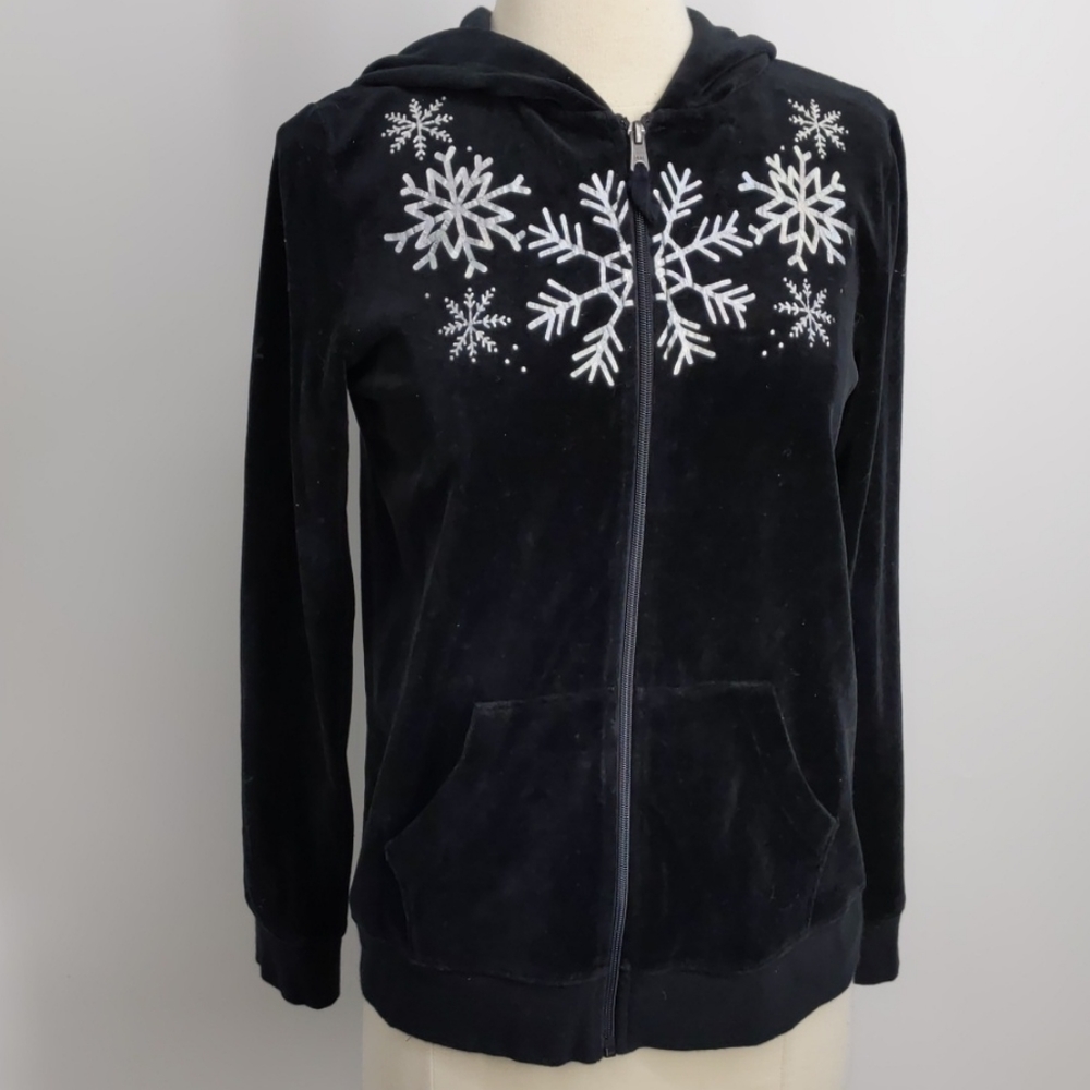 Circo black velveteen zip up hoodie-sz XL (14/16)